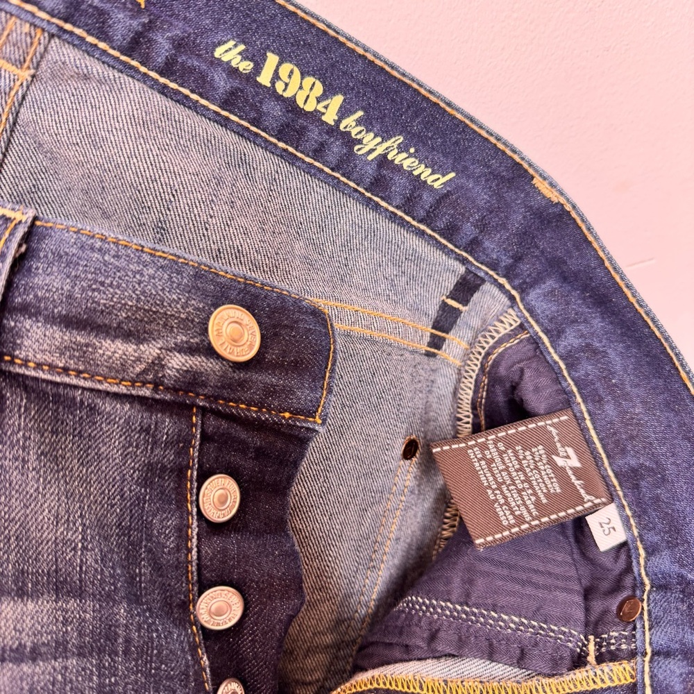 7 For All Mankind Women's Dark Blue 1984 boyfriend Jeans - Picture 4 of 4